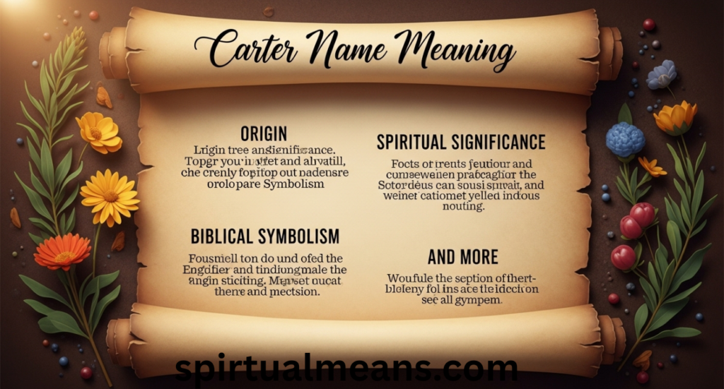 Carter Name Meaning: Origin, Spiritual Significance, Biblical Symbolism, and More